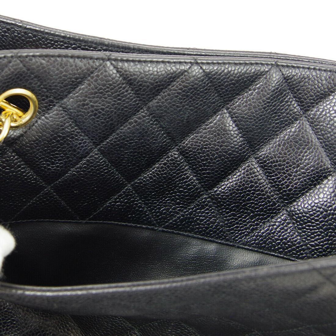Chanel Quilted Caviar Leather Vintage Timeless Medium Chain Shoulder Bag, 1994. 4