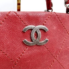 Chanel Quilted Caviar Red Leather Shoulder Bag