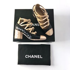 Chanel Quilted CC Logo 2017 Cruise Patent Leather Maryjane Platform Pumps 36.5