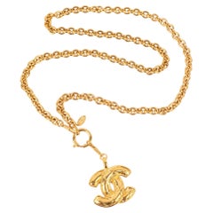 Chanel quilted cc necklace