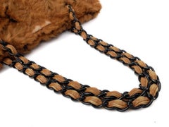 Chanel Quilted Chain 211333 Brown Fur Tote
