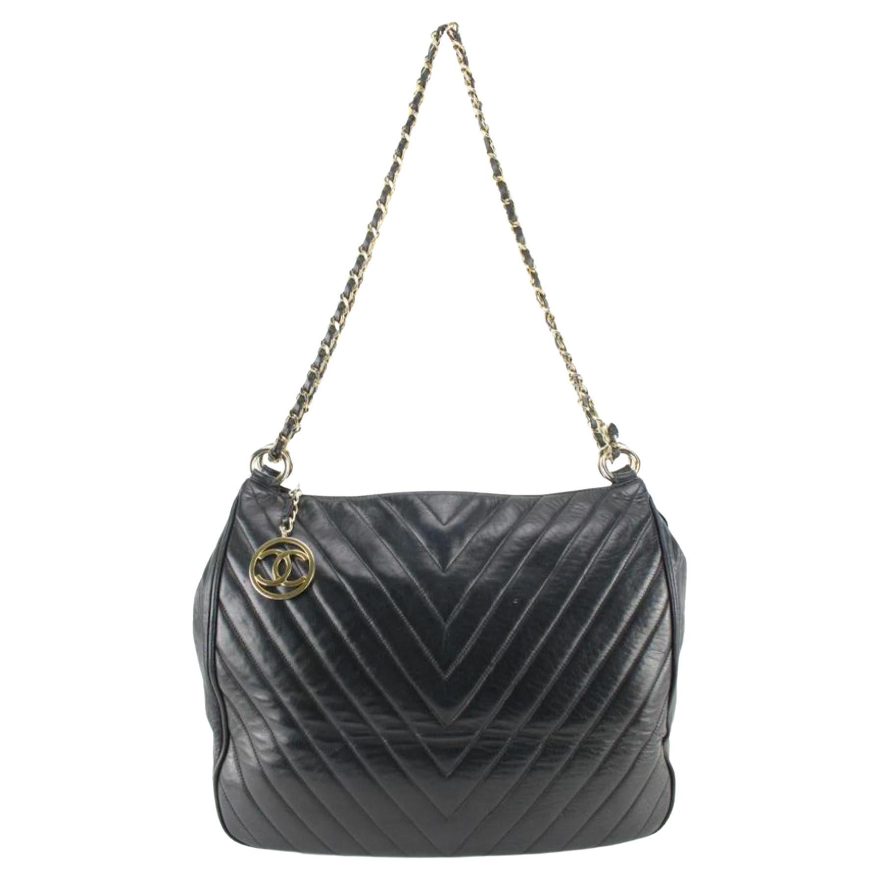 Chanel Quilted Chevron Lambskin Chain Shoulder Bag 60ck816s