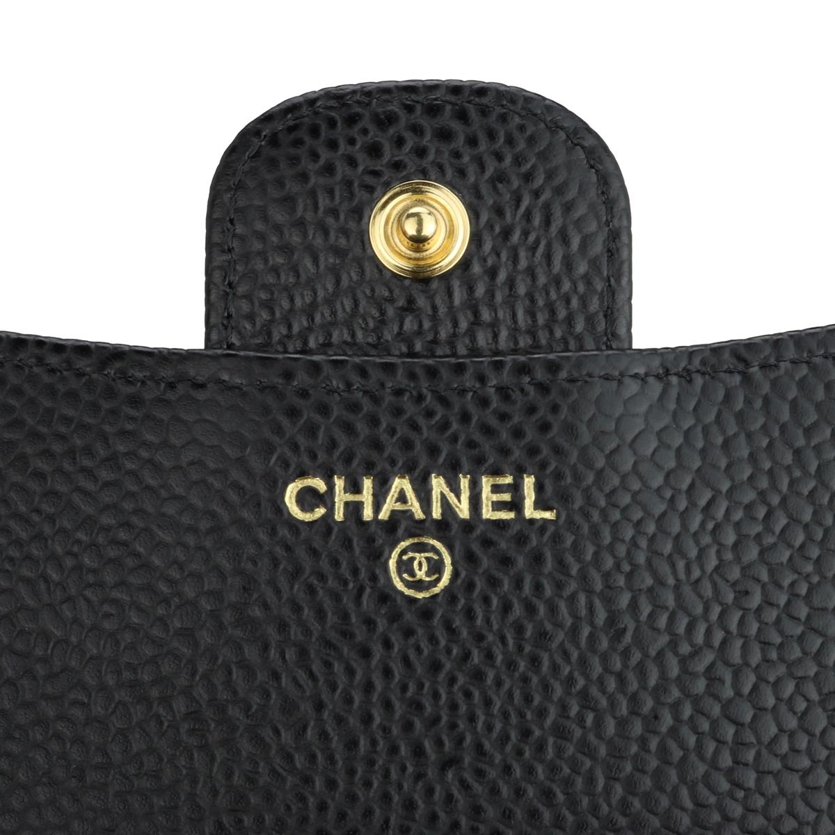Chanel Quilted Classic Small Flap Wallet Black Caviar with Gold Hardware 2019 10