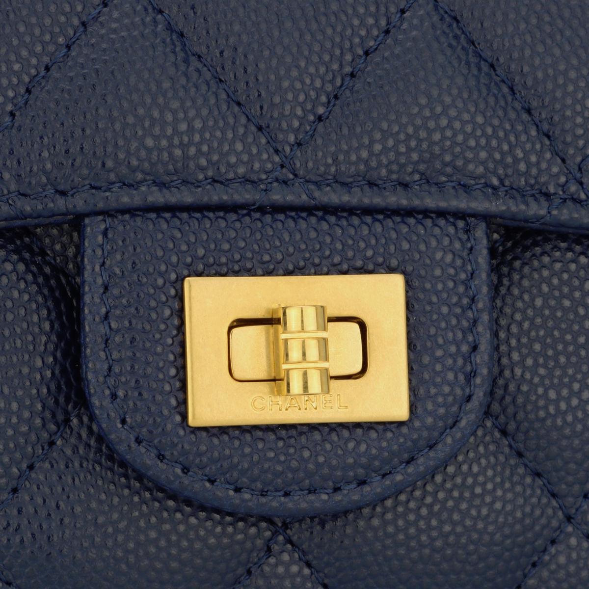 Chanel Quilted Classic Small Flap Wallet Navy Blue Caviar Gold Hardware 2017 1
