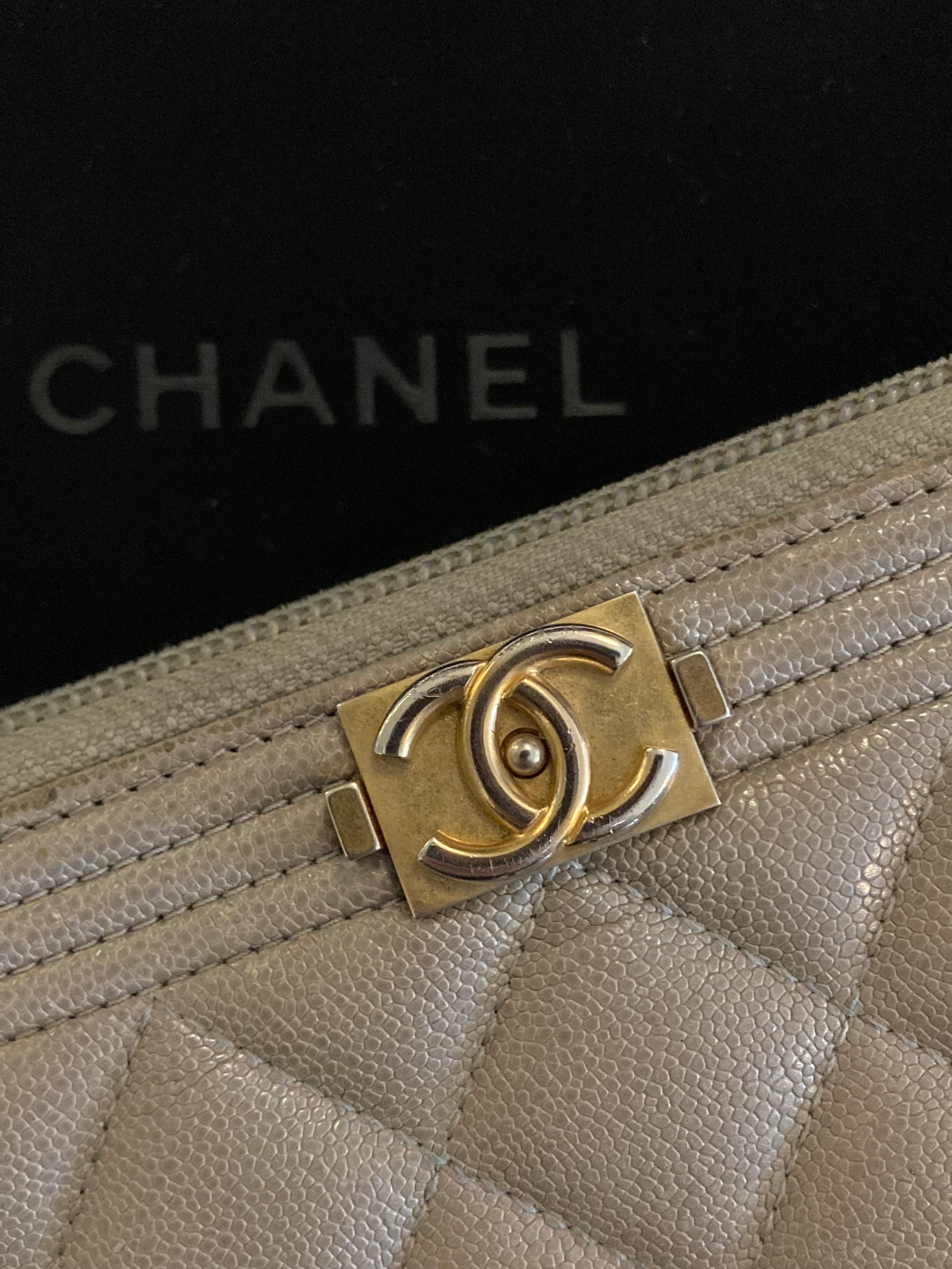 Brown Chanel Quilted Classique Leather Purse For Sale