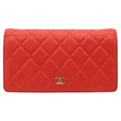 Chanel Quilted Coral Lambskin Leather Yen Continental Wallet, 2009 - 2010.