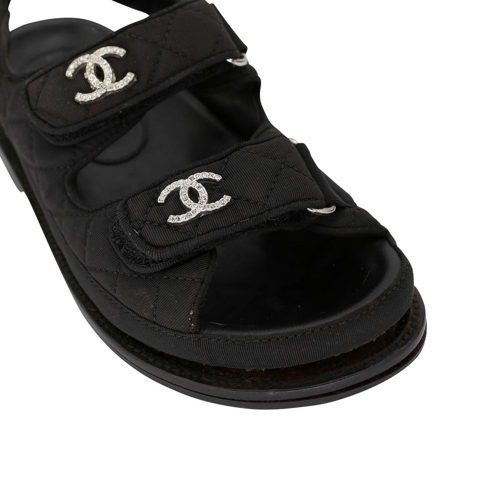 Women's Chanel Quilted Crystal 36 CC Dad Chunky Sandals CC-S0829-0004 For Sale
