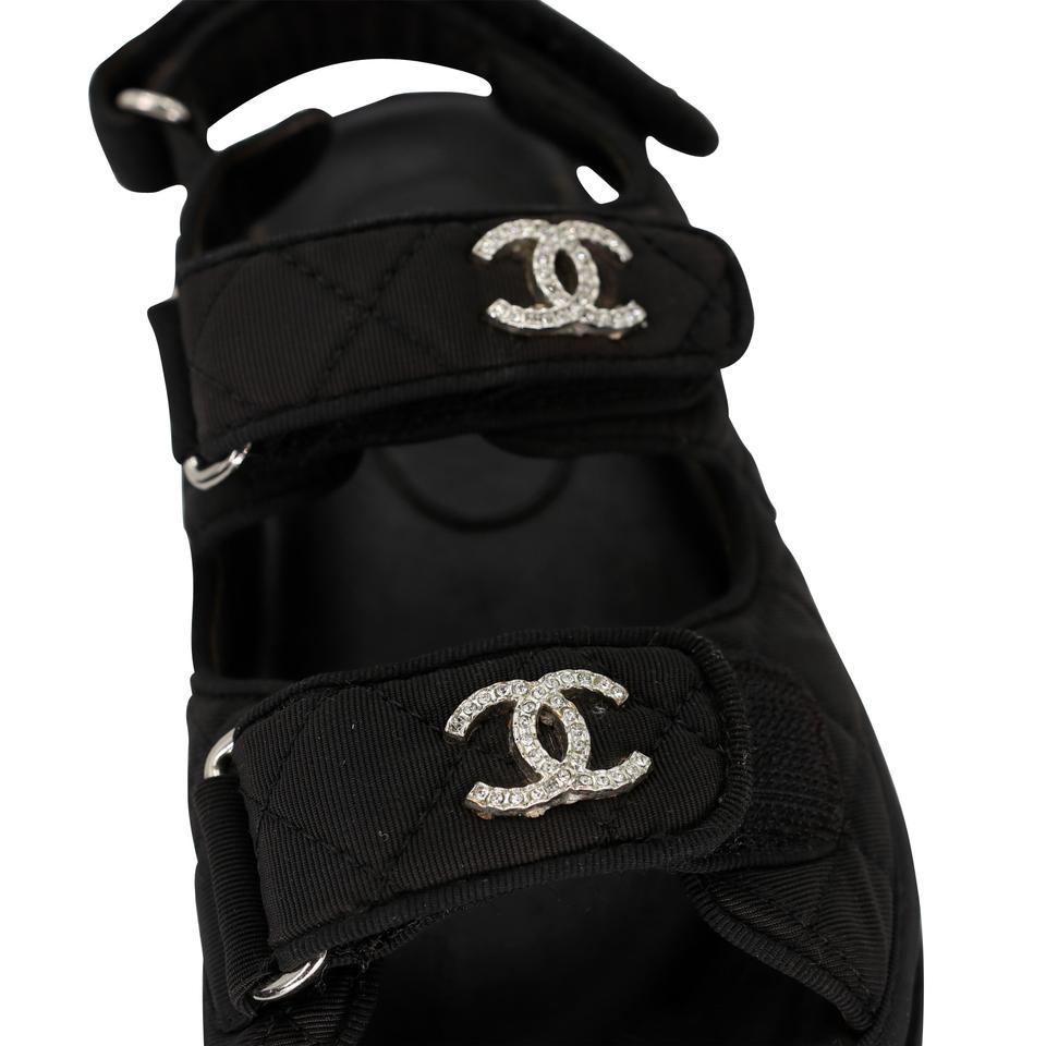 Chanel Quilted Crystal 36 CC Dad Chunky Sandals CC-S0829-0004 For Sale 1