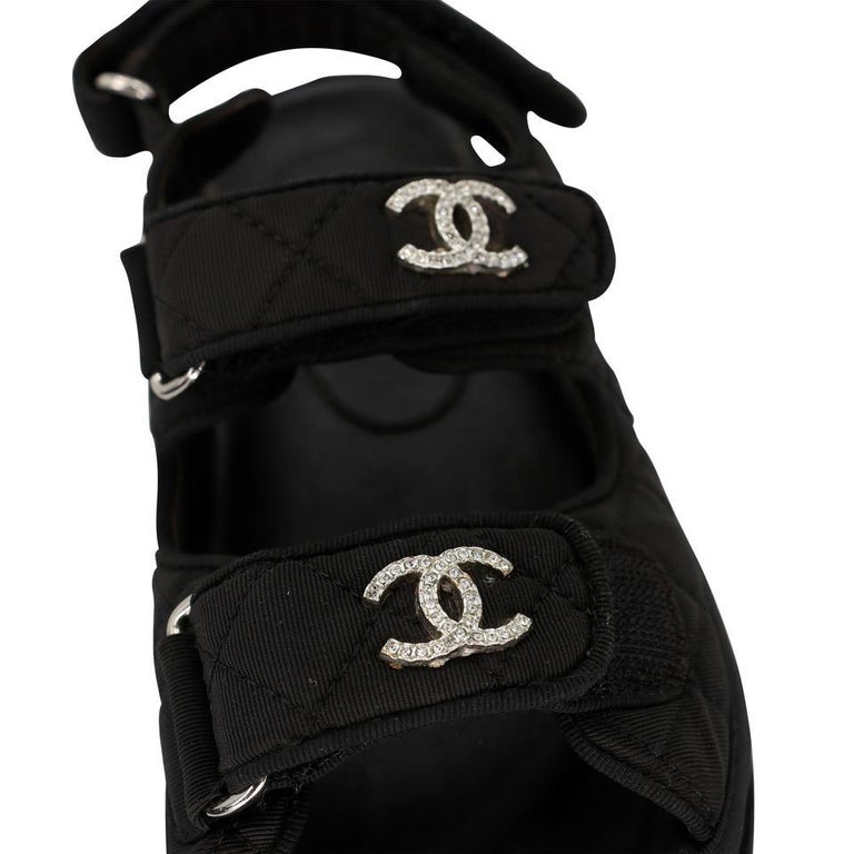 Chanel Quilted Crystal 36 CC Dad Chunky Sandals CC-S0829-0004