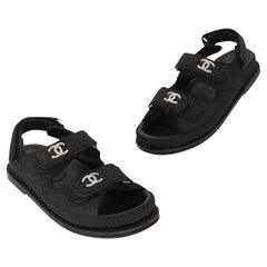 Chanel Gesteppte Kristall 36 CC Dad Chunky Sandalen CC-S0829-0004