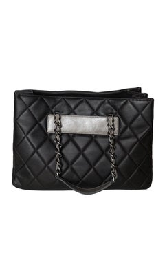 Chanel Quilted Dark Brown Caviar Leather Tote