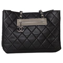 Chanel Quilted Dark Brown Caviar Leather Tote