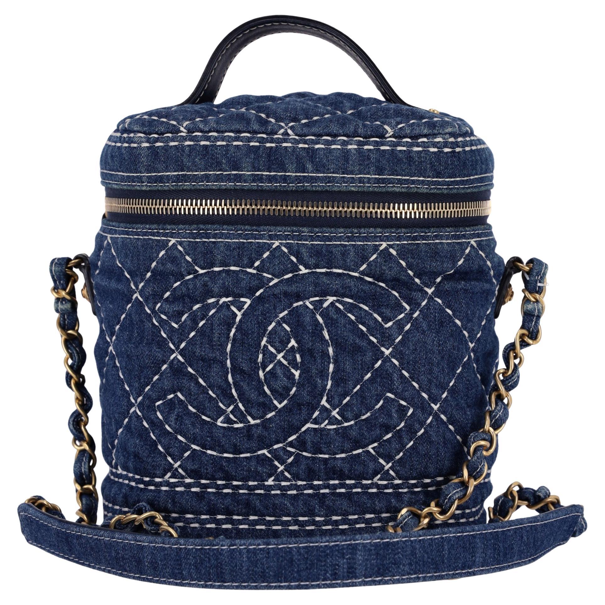 Borsa Chanel in denim trapuntata