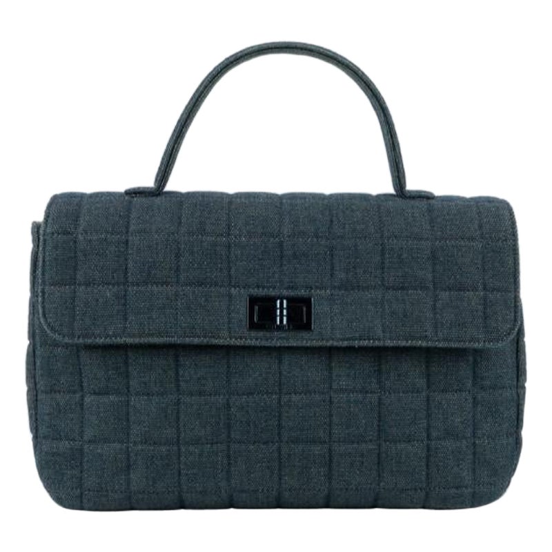 Chanel  Quilted Denim Bag with Metallic Blue Metal Elements, 2000/2002