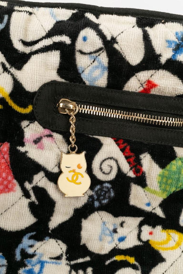 Chanel Quilted Fabric Printed with Animals Bag Spring, 2007 For Sale 7