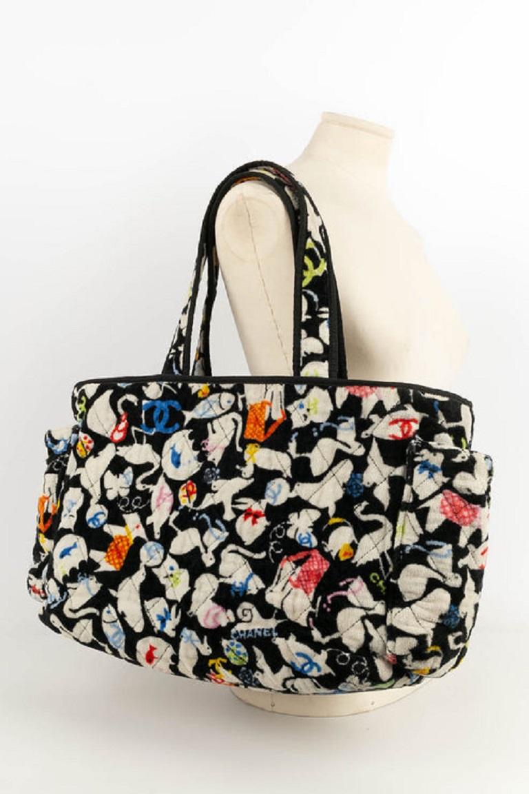 Chanel Quilted Fabric Printed with Animals Bag Spring, 2007 For Sale 12