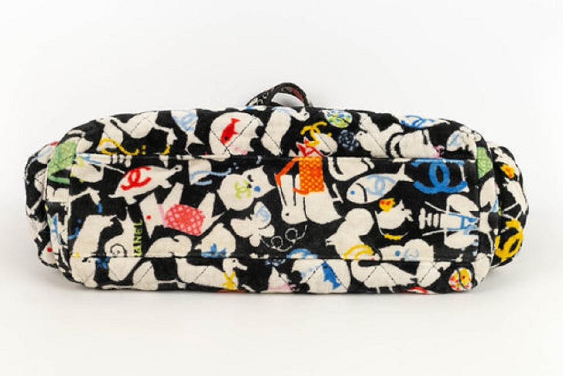 Women's Chanel Quilted Fabric Printed with Animals Bag Spring, 2007 For Sale