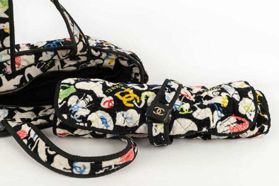 Chanel Quilted Fabric Printed with Animals Bag Spring, 2007 For Sale 2