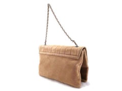 Chanel Quilted Flap 220279 Beige Suede Leather Shoulder Bag