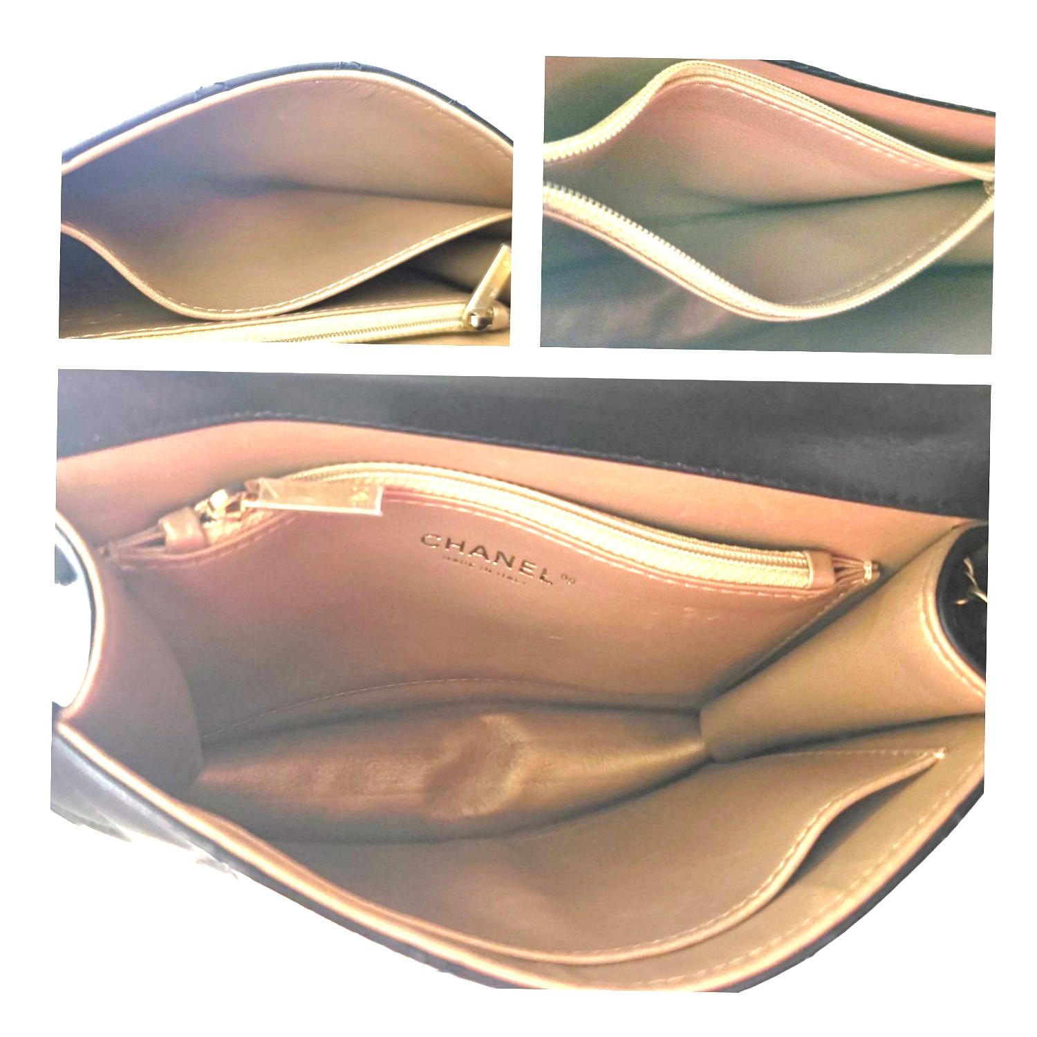 Borsa Chanel trapuntata in pelle di capra chic con perle media con pattina in vendita 3
