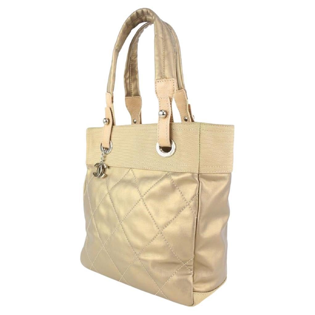 Chanel Gesteppte Gold Biarritz Shopper Tote Bag 98cas52 im Angebot