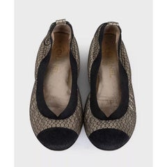 Chanel Quilted Gold Leather Ballerina Flats - Size 39.5