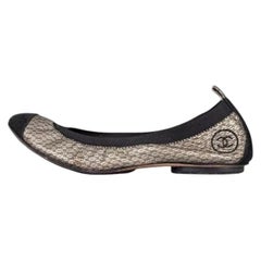 Chanel Quilted Gold Leather Ballerina Flats - Size 39.5