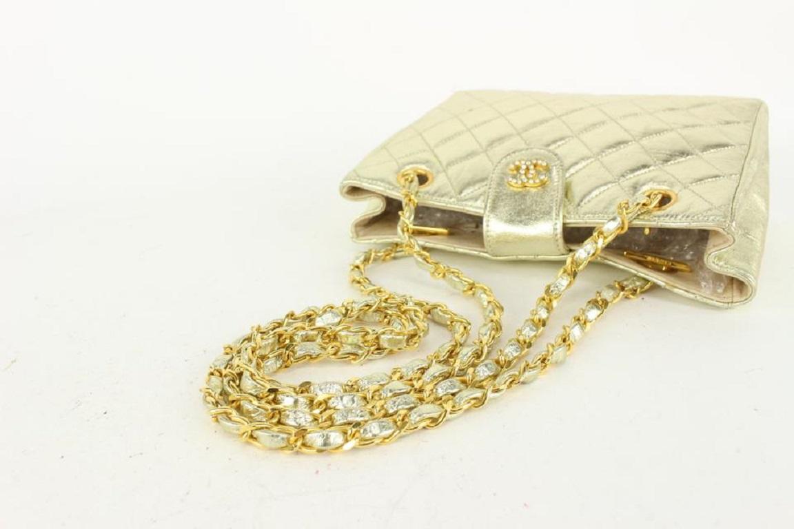Chanel Quilted Gold Metallic Leather Small Supermodel Chain Bag 224ca89 1