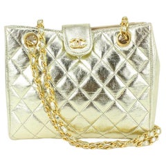 Chanel Quilted Gold Metallic Leather Small Supermodel Chain Bag 224ca89