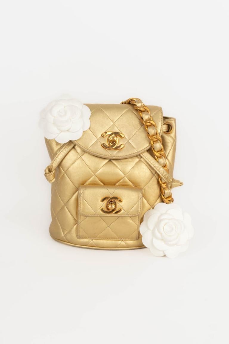 Chanel Quilted Golden Lamb Leather Backpack, 1991-1994 For Sale 8