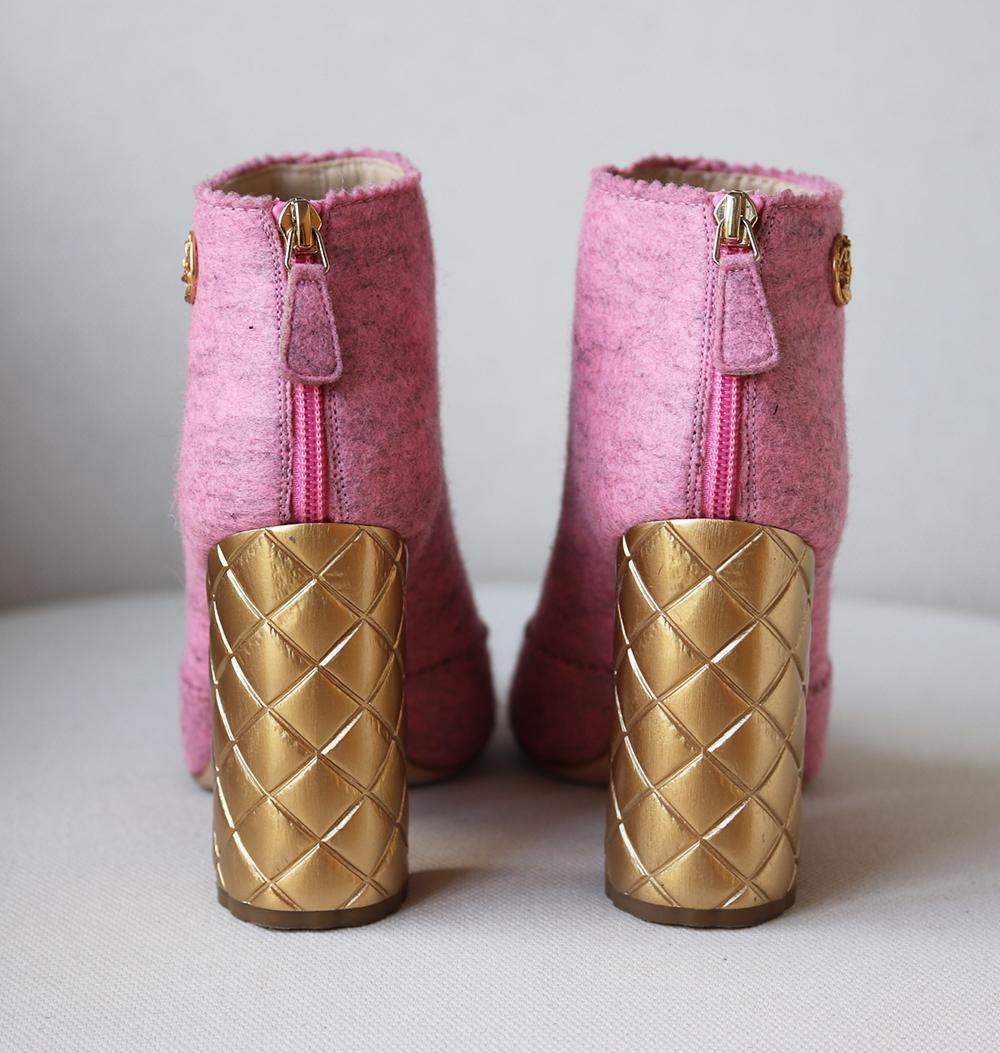 pink chanel boots