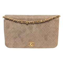 Chanel Quilted Khaki Canvas Mini Flap Bag