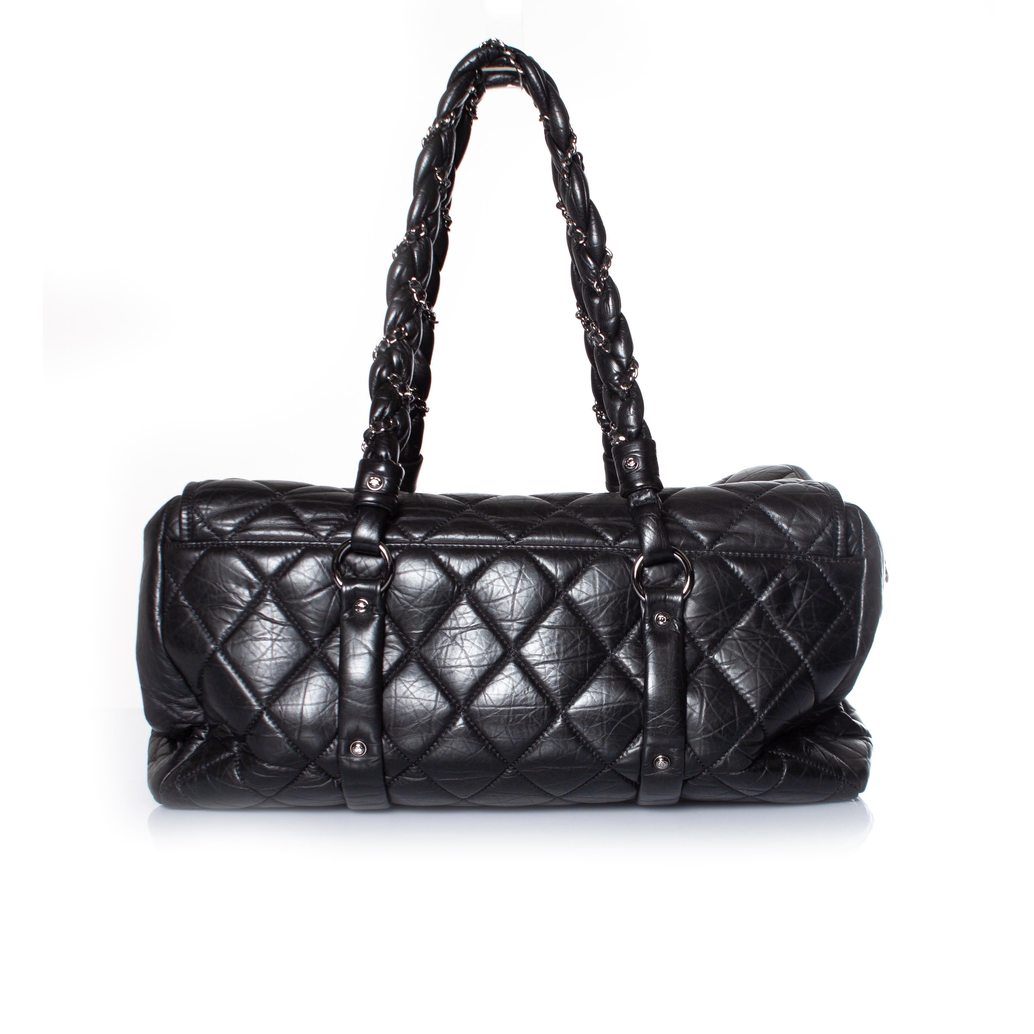 Women's Chanel, quilted lady braid flap tote