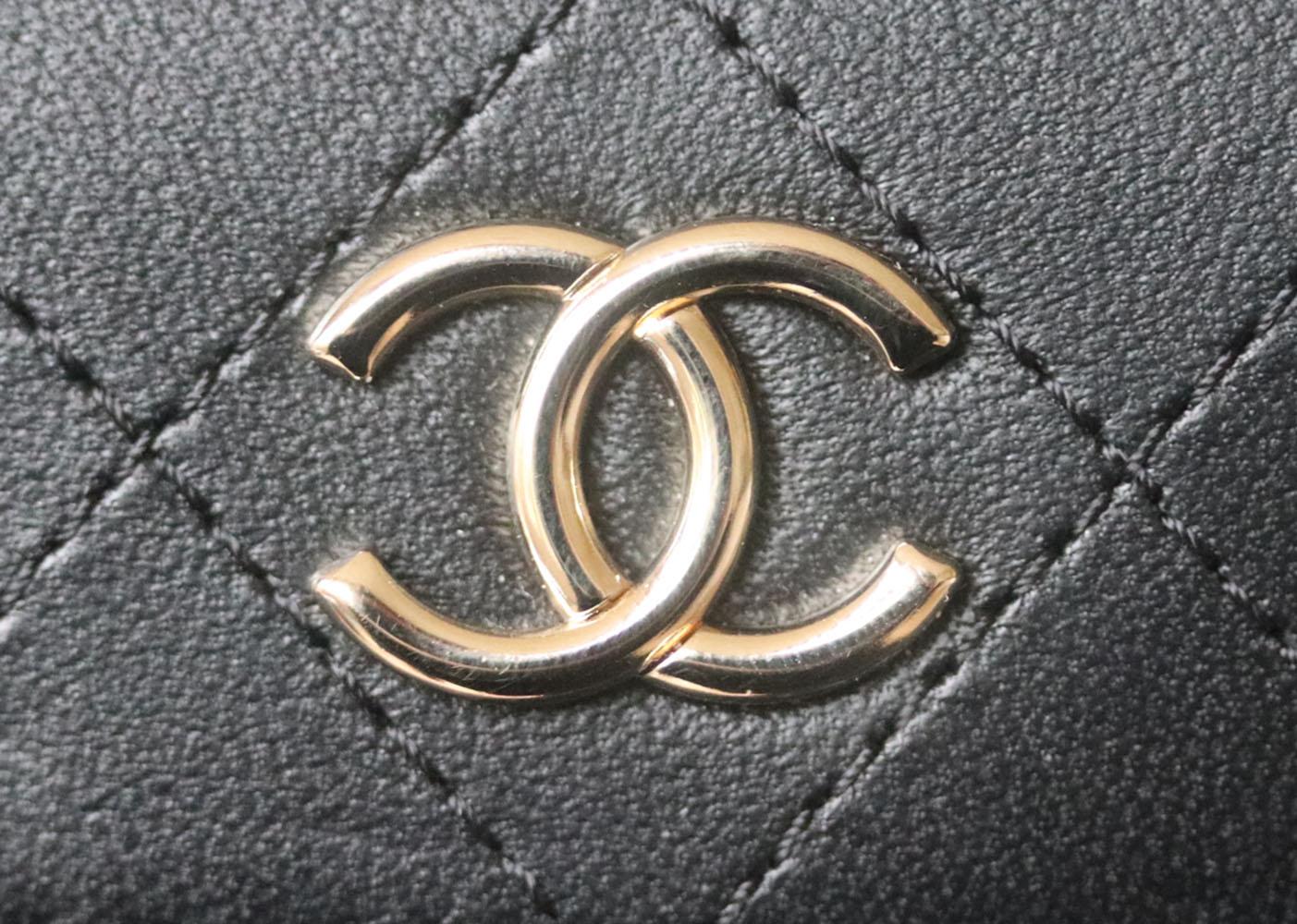 Women's Chanel Quilted Lambskin Chain Around Phone Holder Bag