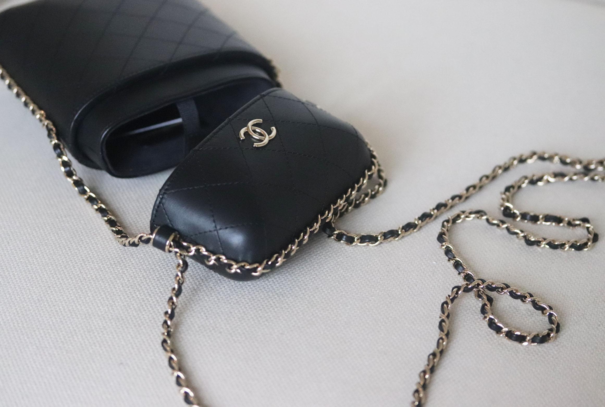 Chanel Quilted Lambskin Chain Around Phone Holder Bag 1
