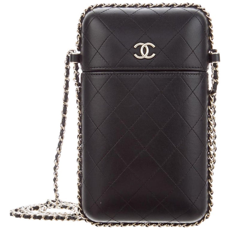 Chanel Quilted Lambskin Chain Around Phone Holder Bag