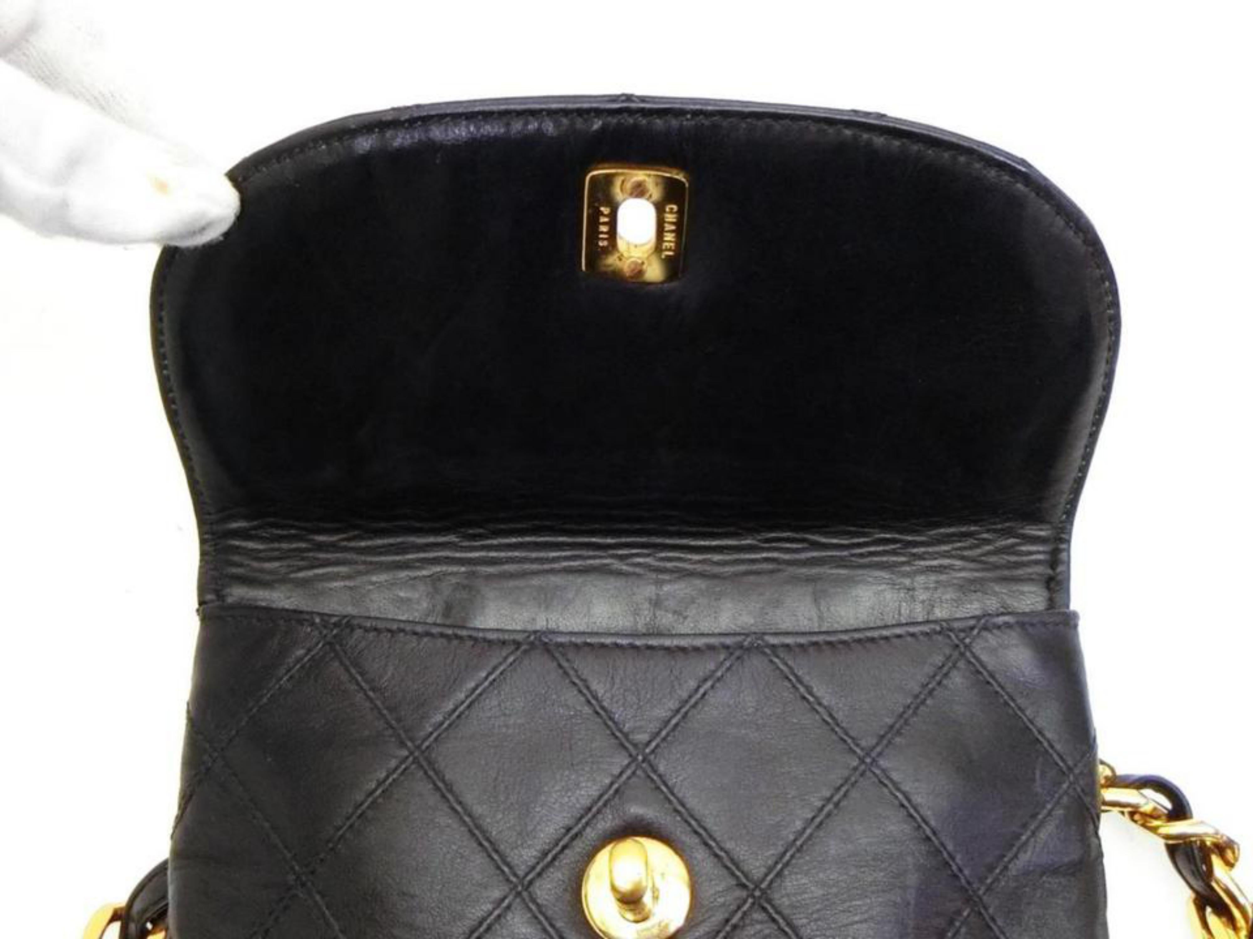 Black Chanel Quilted Lambskin Chain Waist Pouch Fanny Pack 228921 Cross Body Bag For Sale