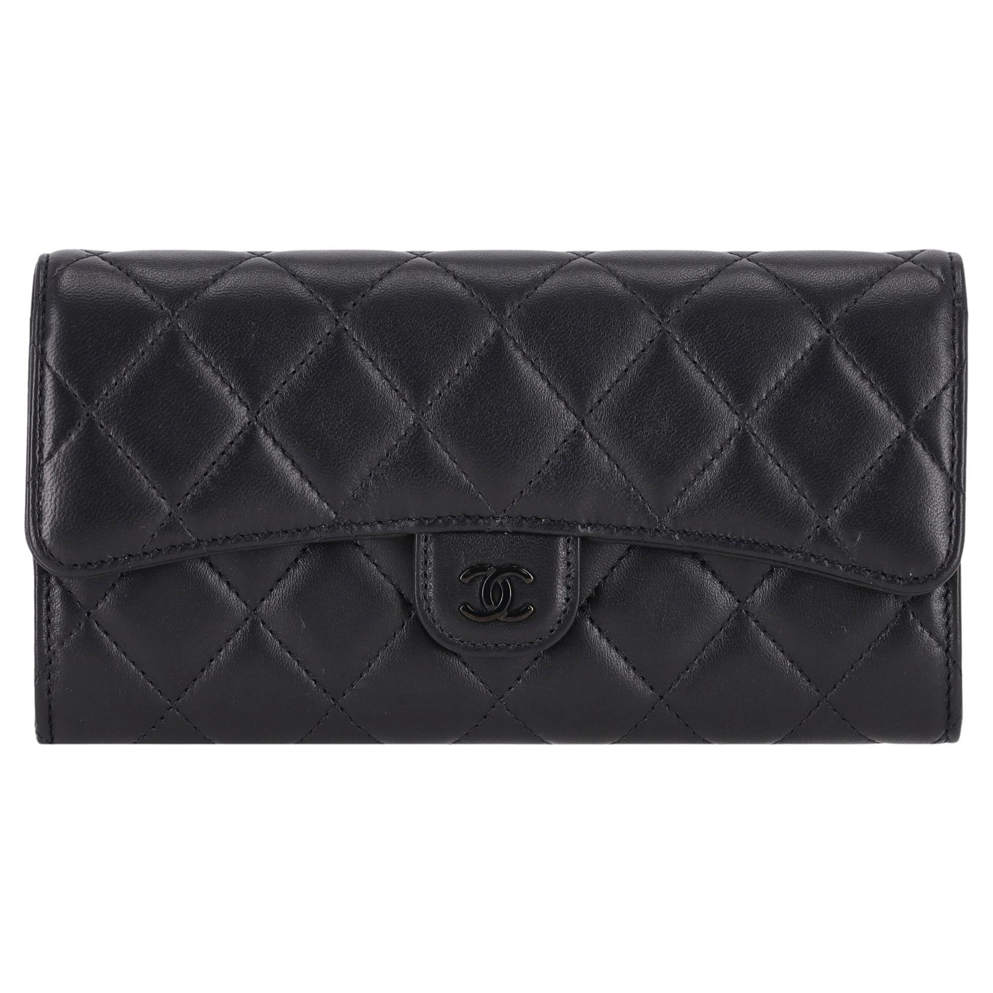 Cartera Chanel Acolchada de Piel de Cordero con Solapa Clásica Grande en venta