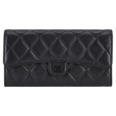 Cartera Chanel Acolchada de Piel de Cordero con Solapa Clásica Grande