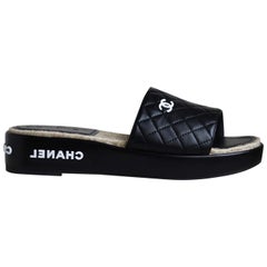 Chanel Quilted Lambskin Espadrille Slides at 1stDibs  chanel slides  quilted, chanel crochet slides, chanel lambskin slides