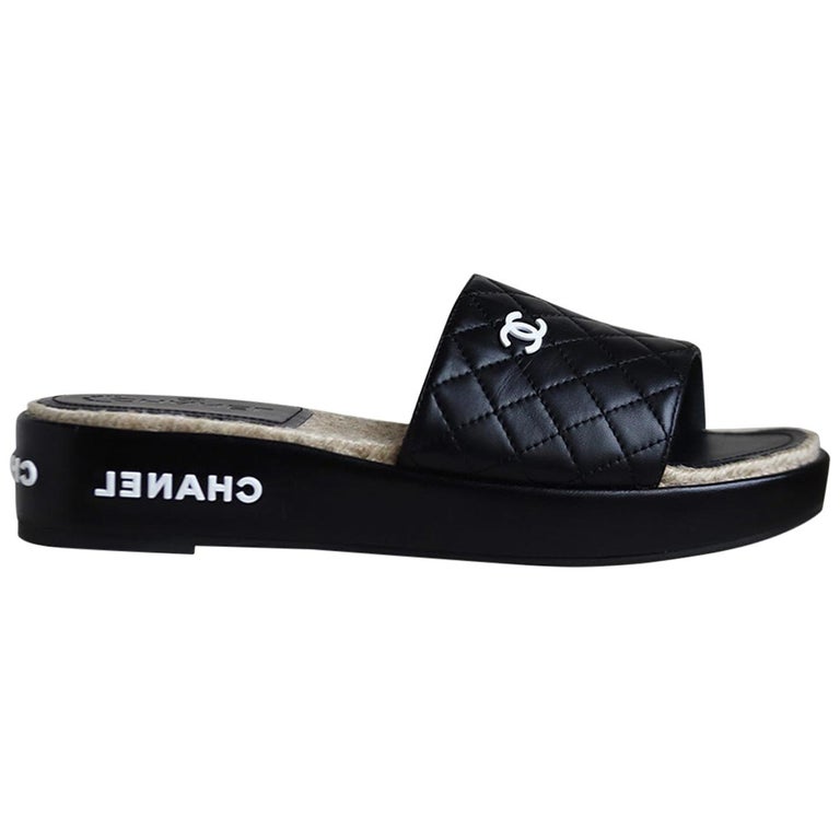 Chanel Espadrilles Black Lambskin ref.576832 - Joli Closet