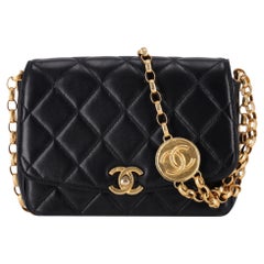 Chanel Quilted Lambskin Flap Bag With Coco Chanel Coin Detail