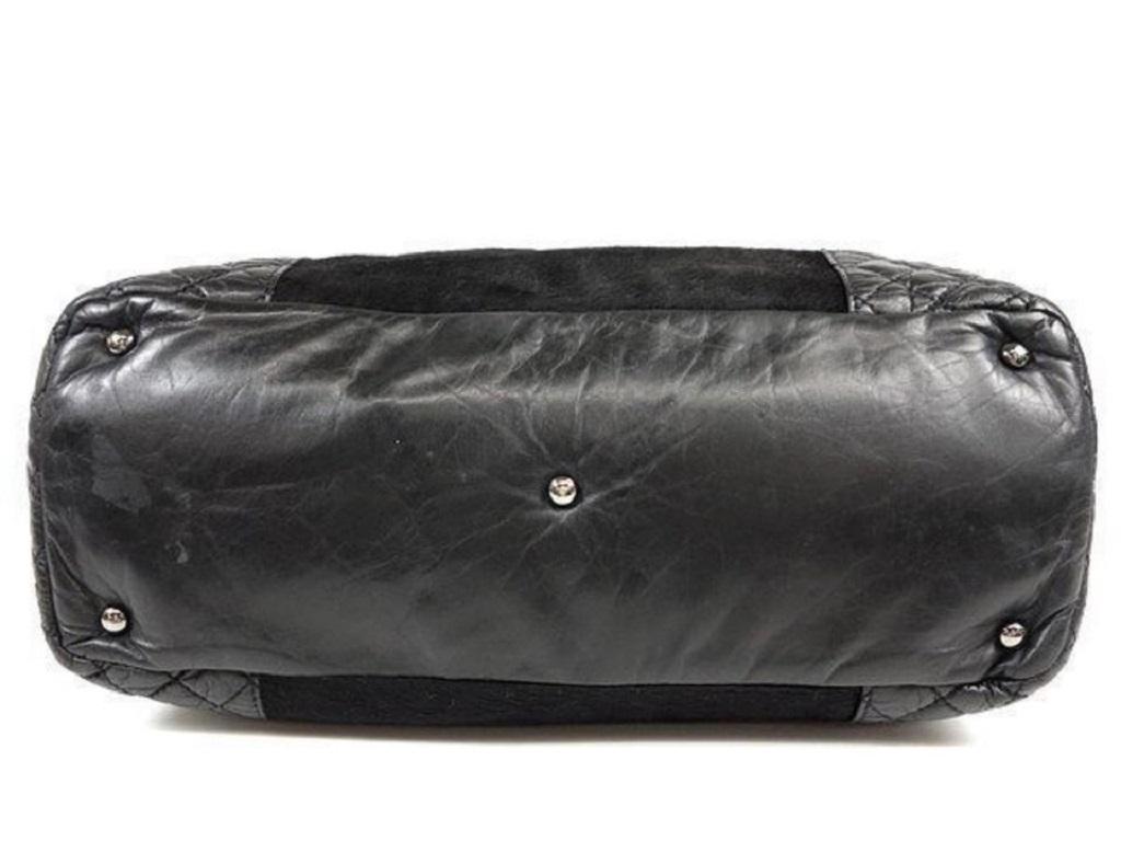 Chanel Acolchado Piel de Cordero Cadena de Pelo 232104 Negro Pony Fur Tote en venta 4