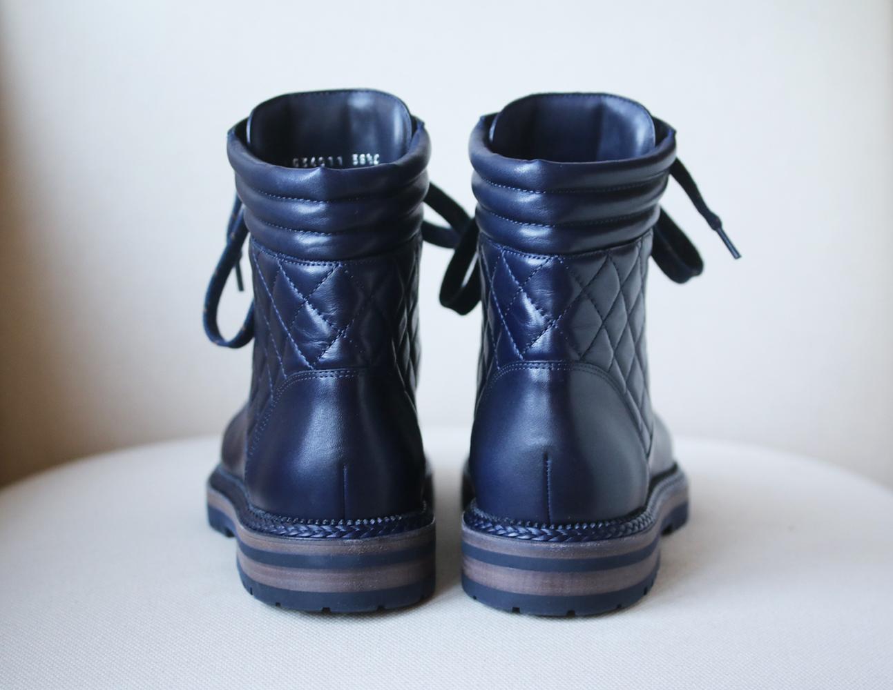 Chanel Quilted Lambskin-Leather Boots In New Condition In London, GB