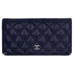 Chanel Quilted Lambskin Leather 
CC
 Logo Long Wallet