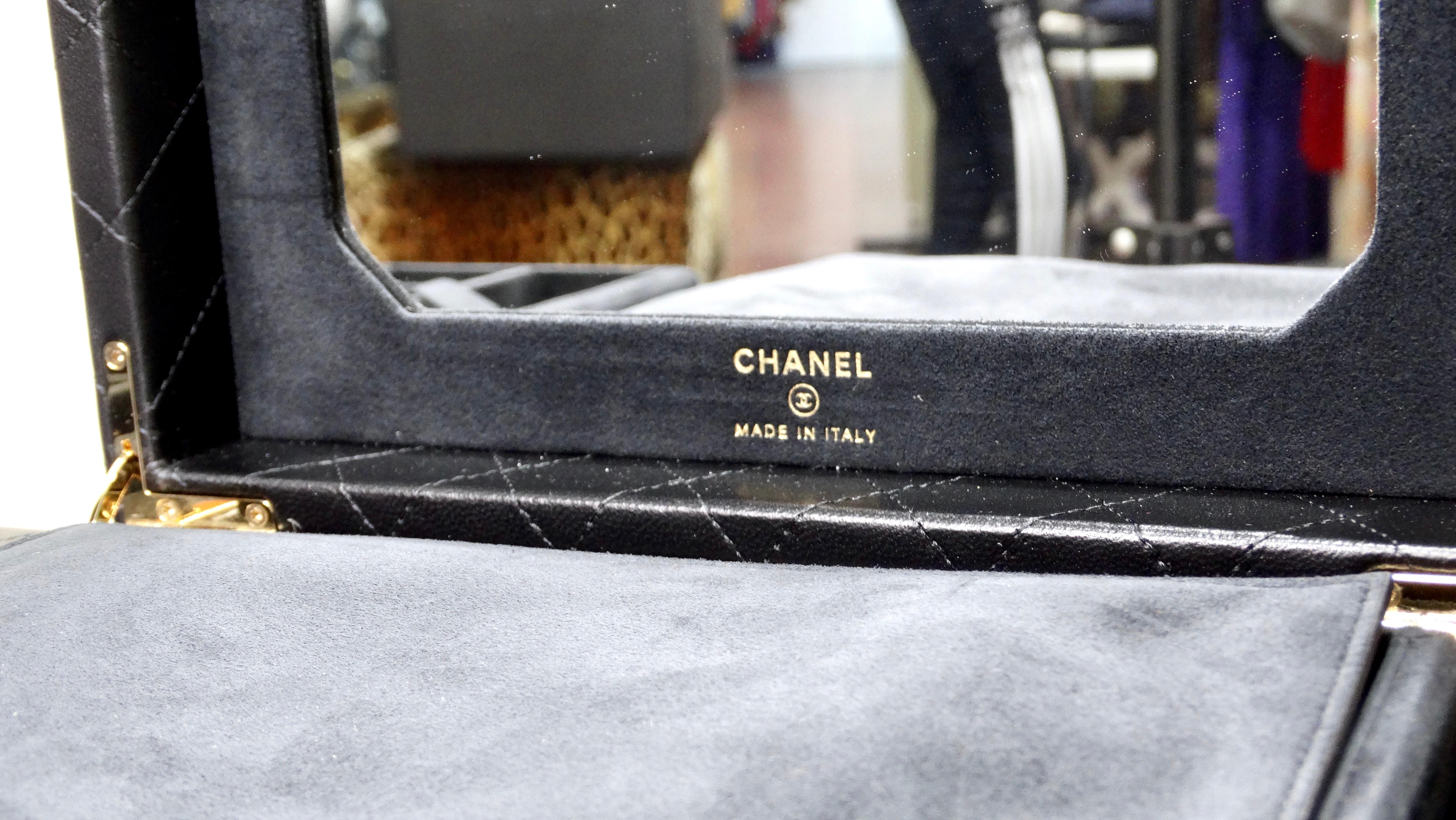 Chanel Acolchado Piel de Cordero CC Perla Joyero Grande 13
