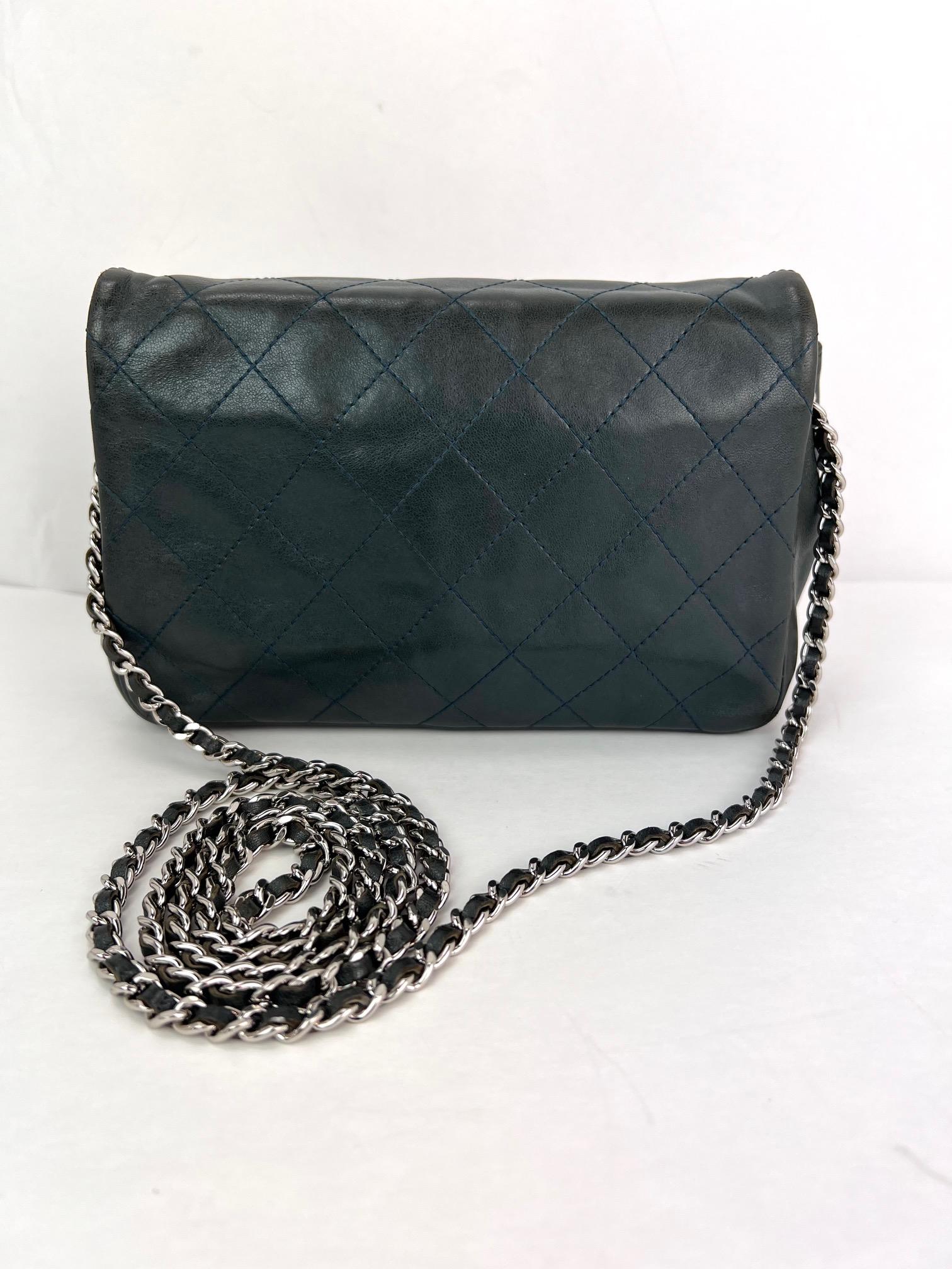 Chanel Quilted Lambskin Stitched Wallet on a Chain Crossbody Bag For Sale 9