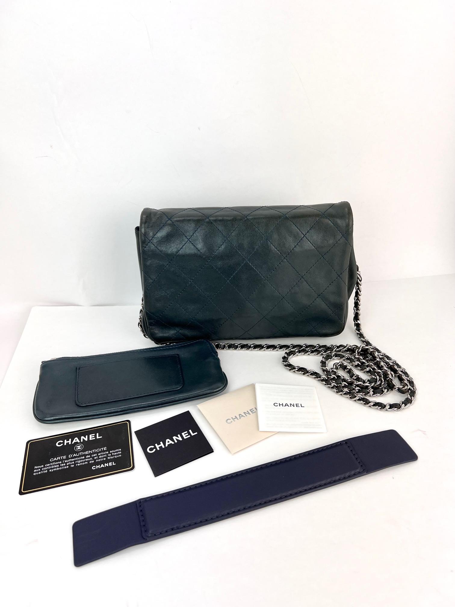 Chanel Quilted Lambskin Stitched Wallet on a Chain Crossbody Bag For Sale 2