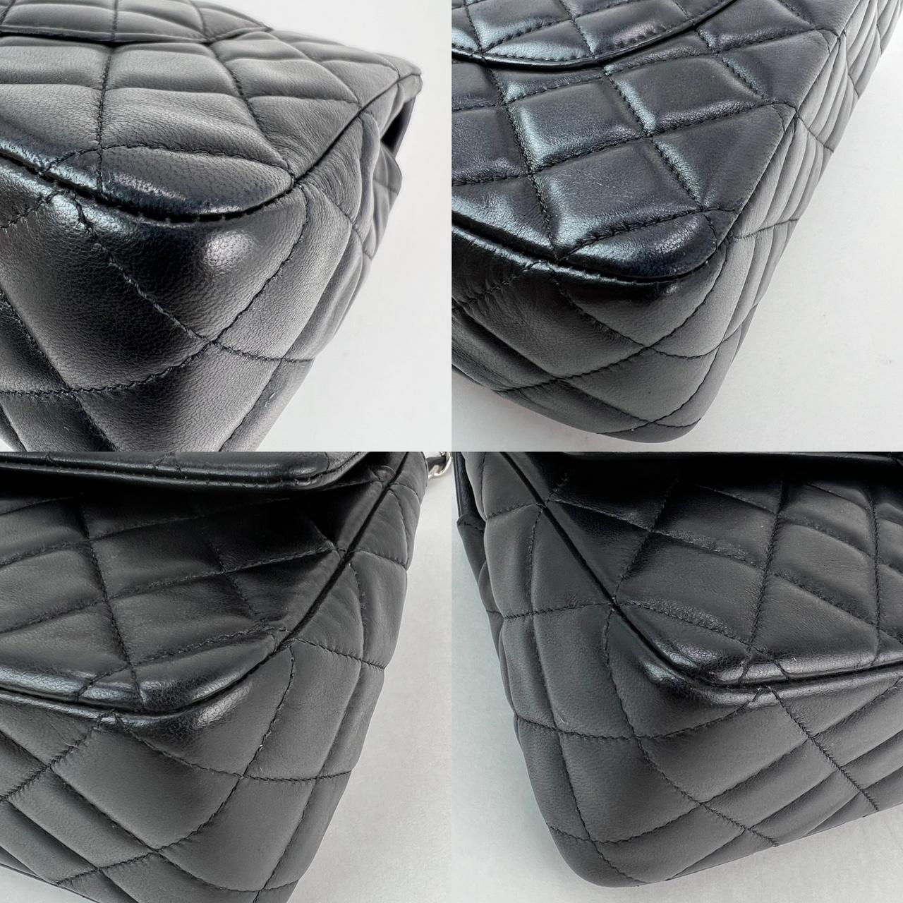 Chanel Quilted Lambskin Valentine Crystal Charms Medium Single Flap Black Bag For Sale 6