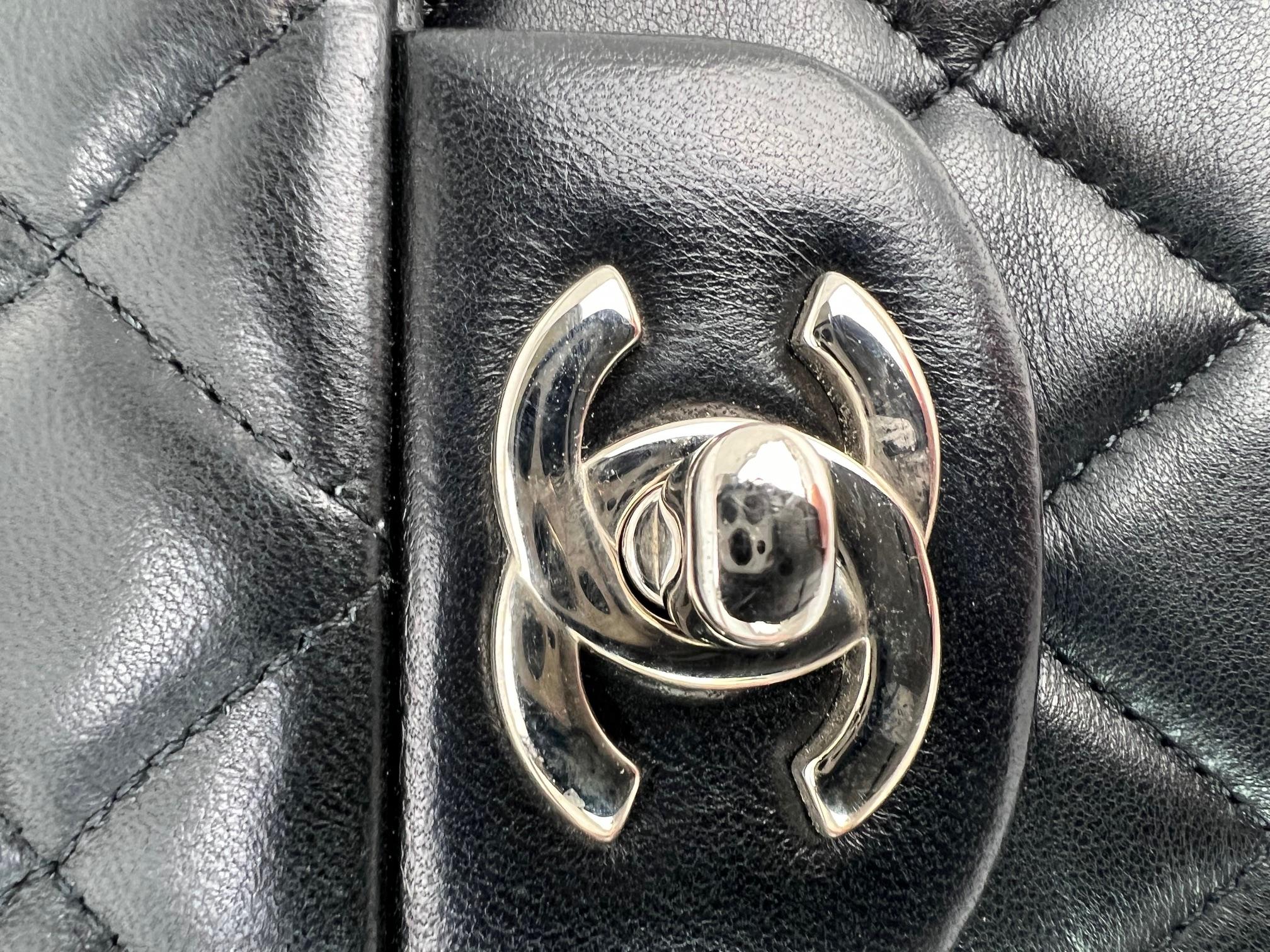 Chanel Quilted Lambskin Valentine Crystal Charms Medium Single Flap Black Bag For Sale 14